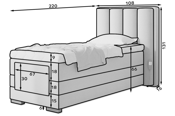 Boxspringbett Theo-XS (90x200)