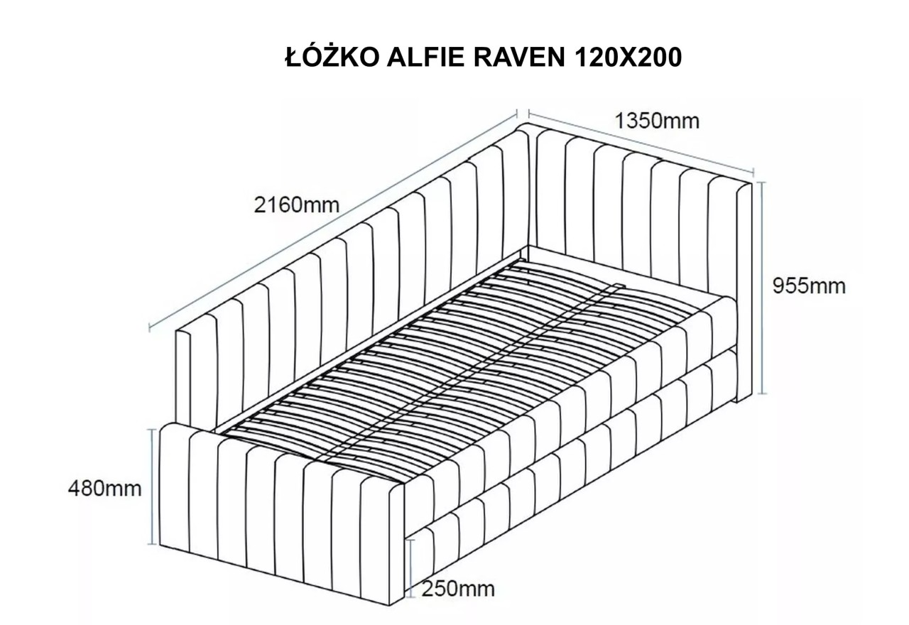 Bett Alfie Raven (120x200)