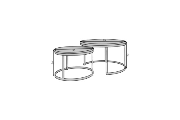 Couchtisch Set Elan Lux
