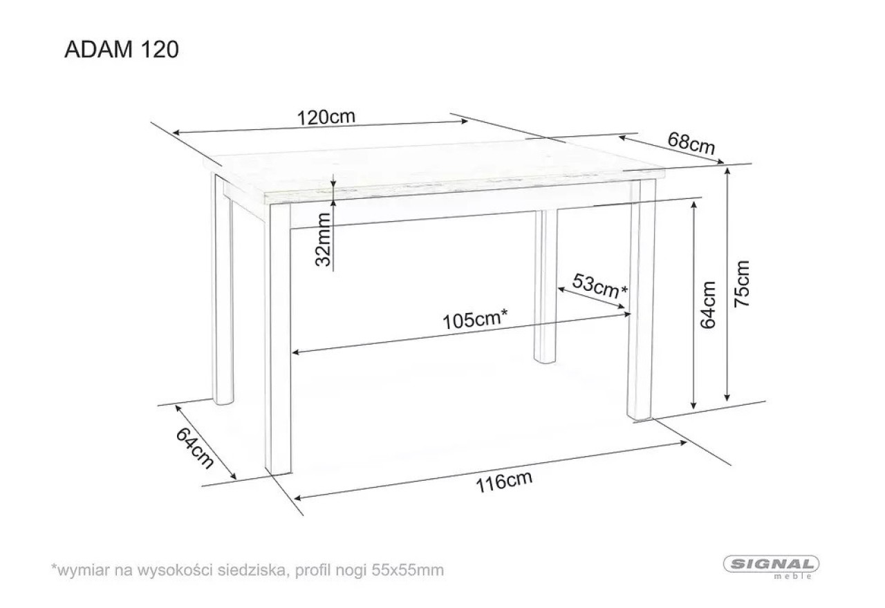 Esstisch Adam B (68x120)