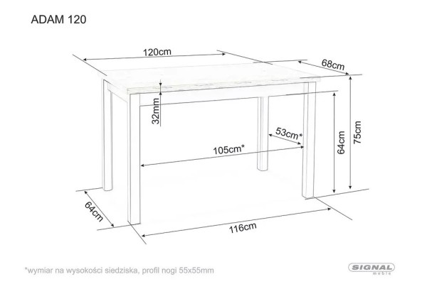 Esstisch Adam B (68x120)
