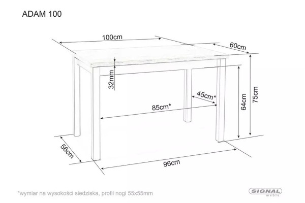 Esstisch Adam W (60x100)