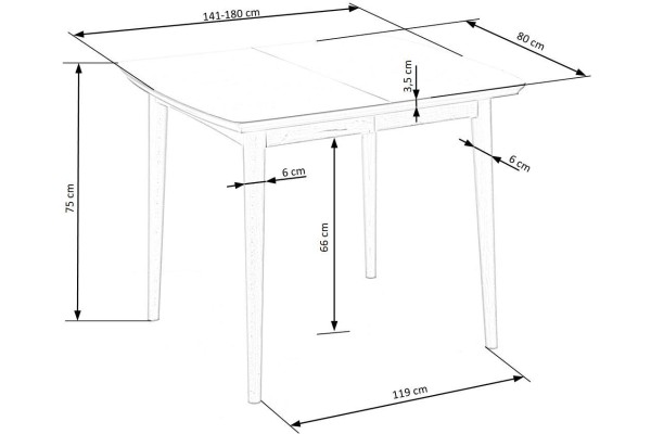 Esstisch Barret (80x90-190)