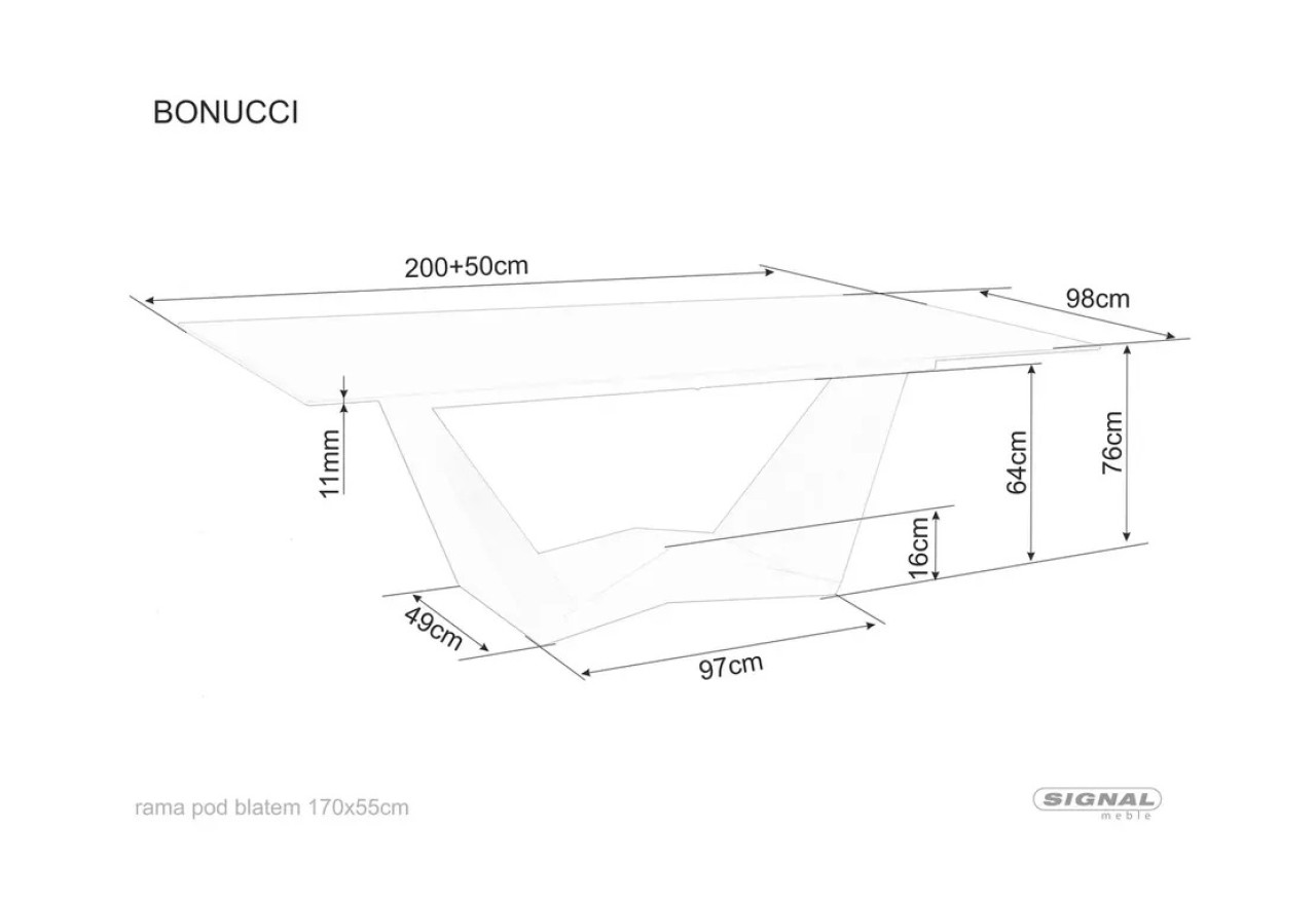 Esstisch Bonucci (98x200-250)