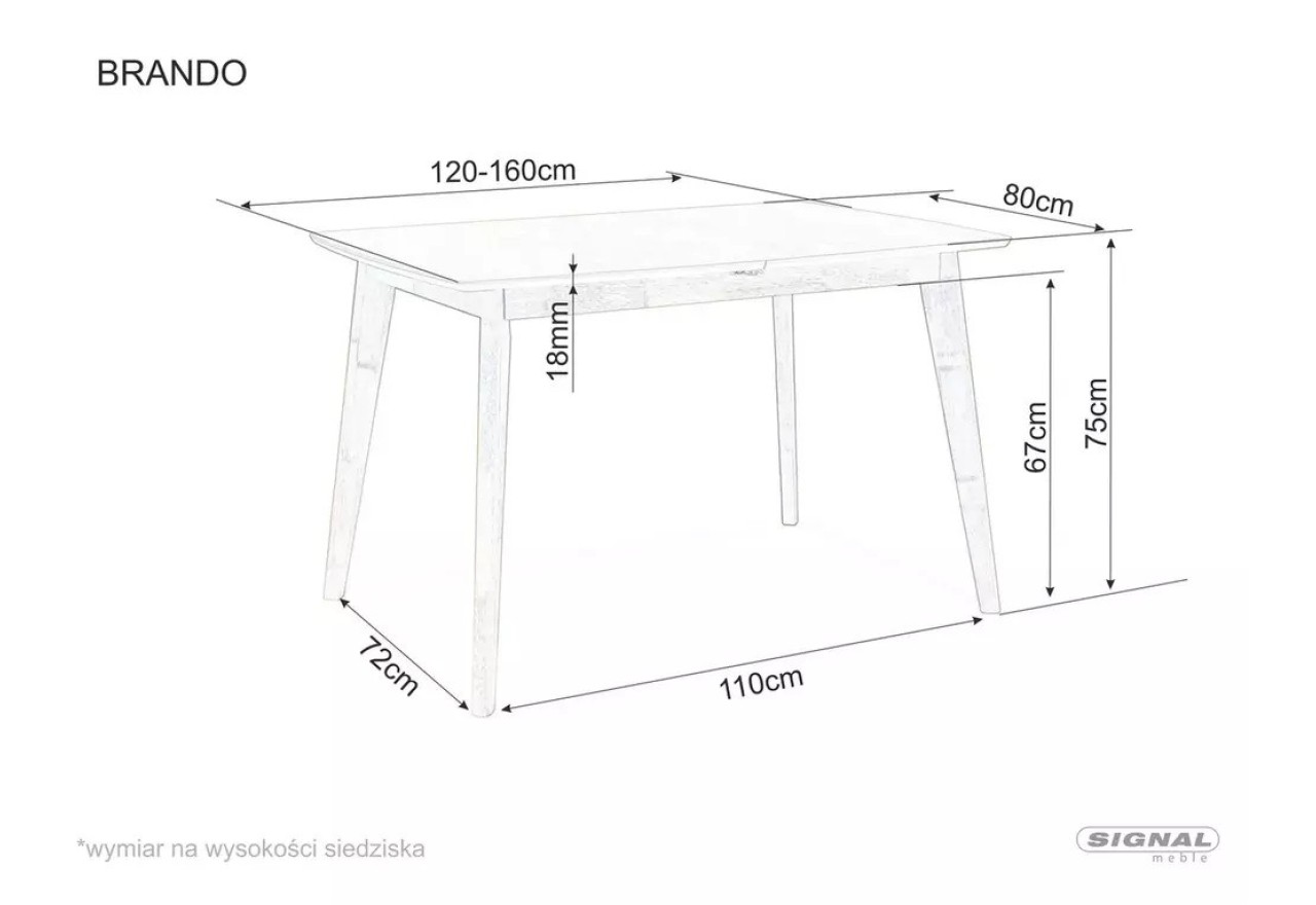 Esstisch Brando (80x120-160)