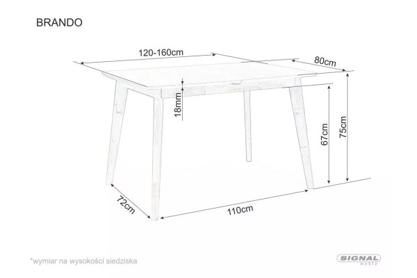 Esstisch Brando (80x120-160)