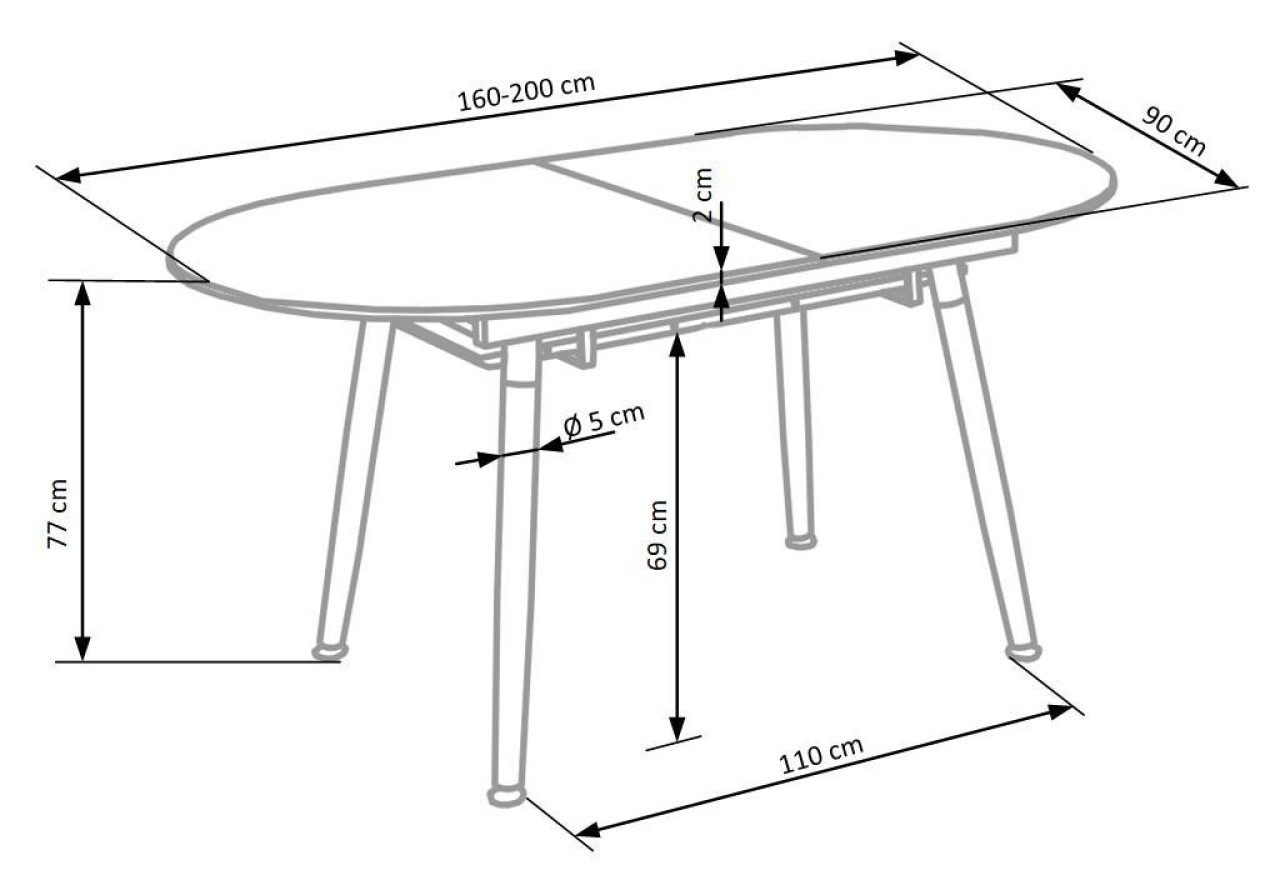 Esstisch Caliber (90x160-200)