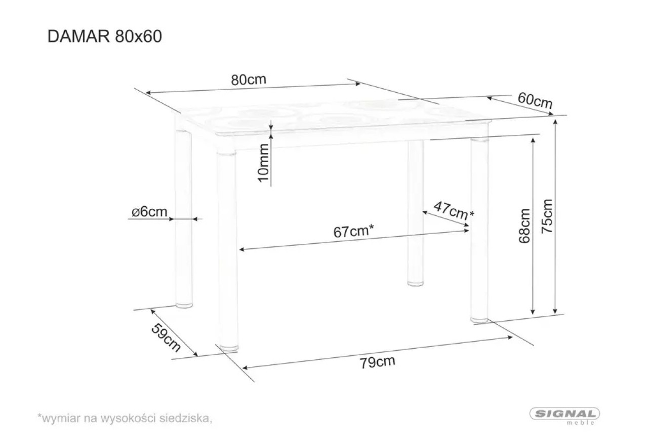 Esstisch Damar S Lux (60x80)