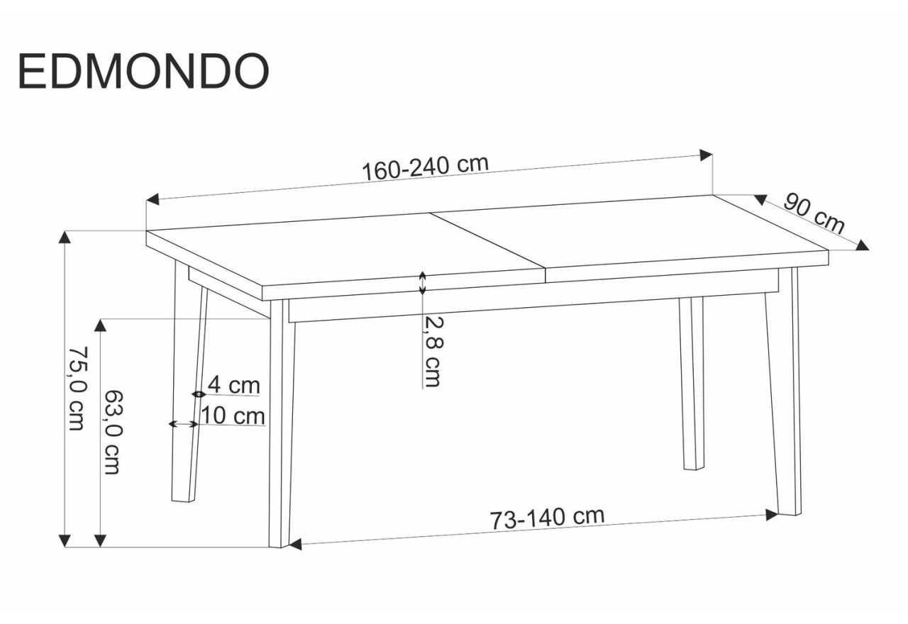 Esstisch Edmondo (90x160-240)