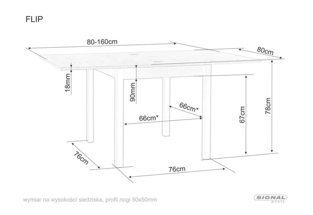 Esstisch Flip (80x80-160)