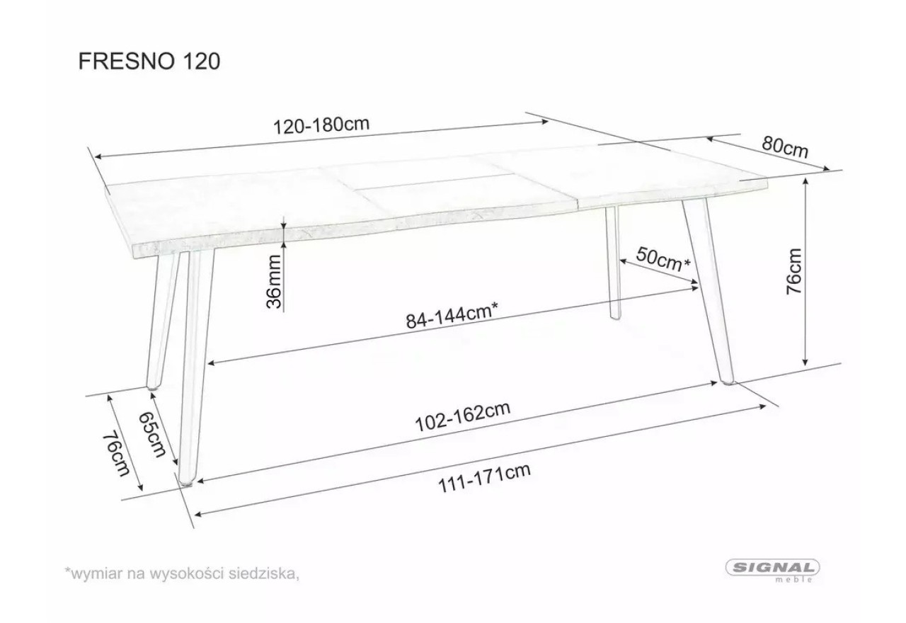 Esstisch Fresno S (80x120-180)