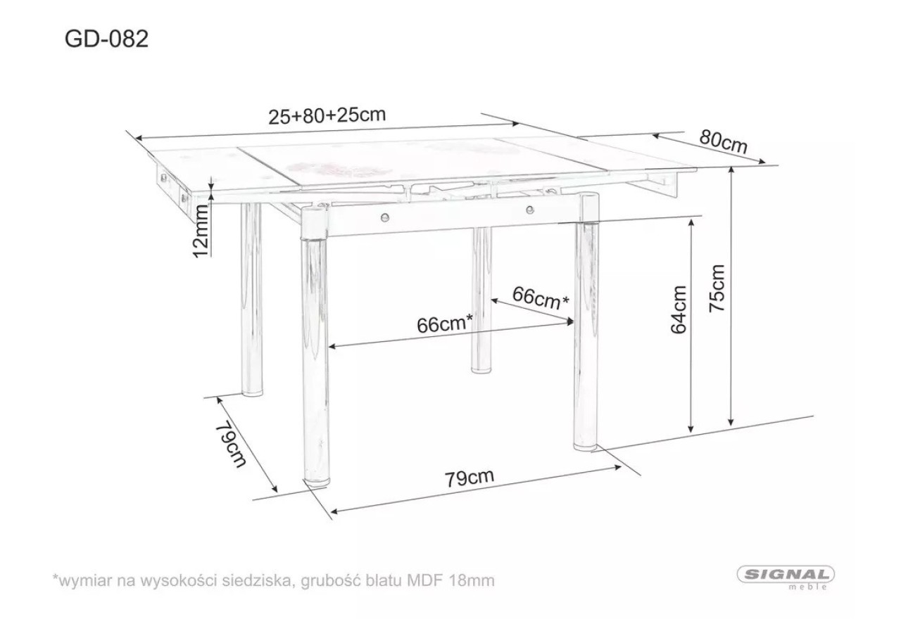 Esstisch GD-082 (80x80-131)