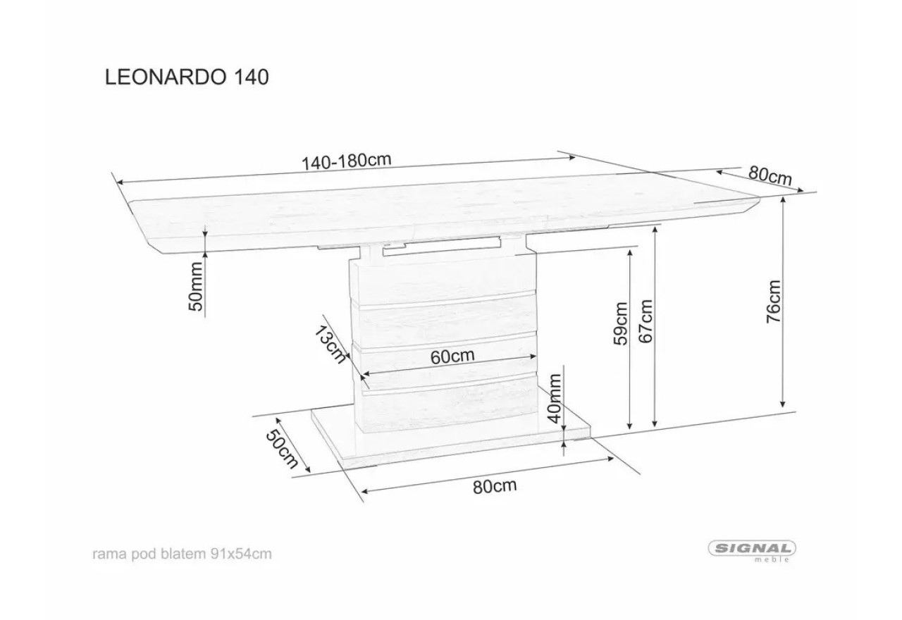 Esstisch Leonardo W (80x140-180)