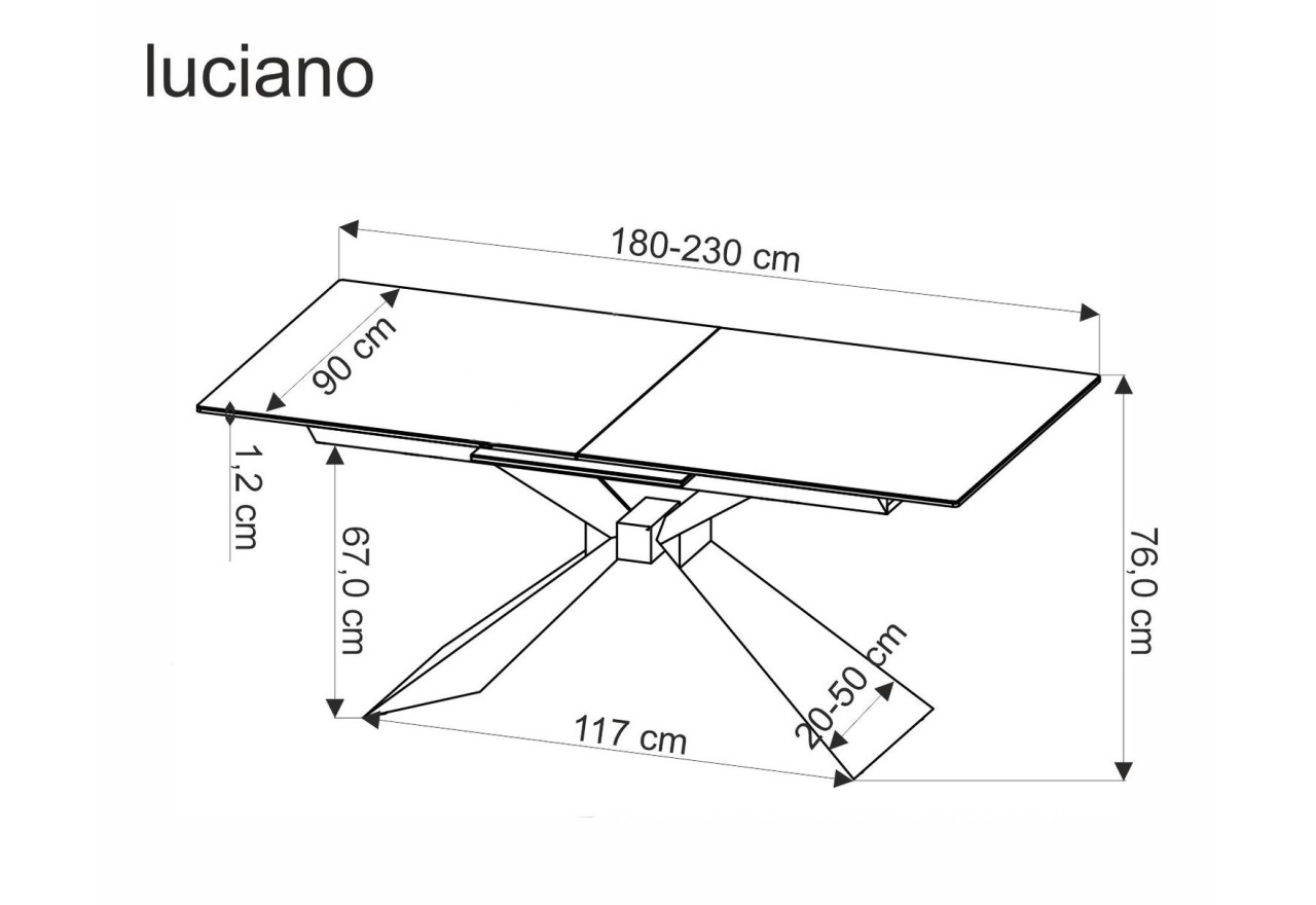 Esstisch Luciano (90x180-230)