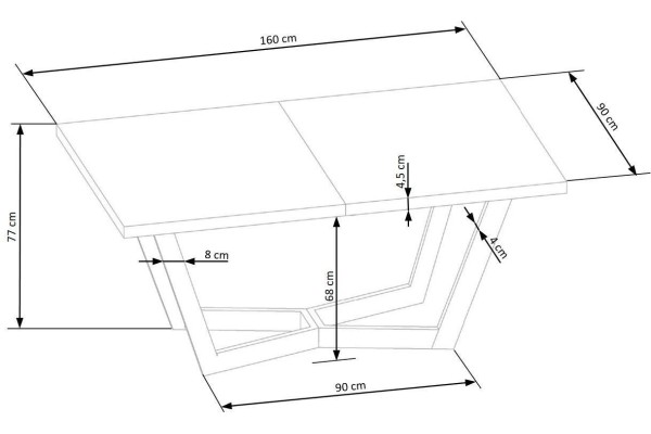 Esstisch Massive Lux (90x160-250)