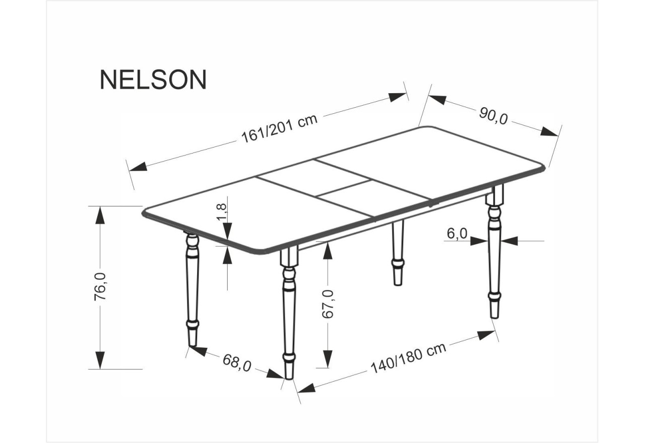 Esstisch Nelson (90x160-200) Esstisch Nelson (90x160-200)