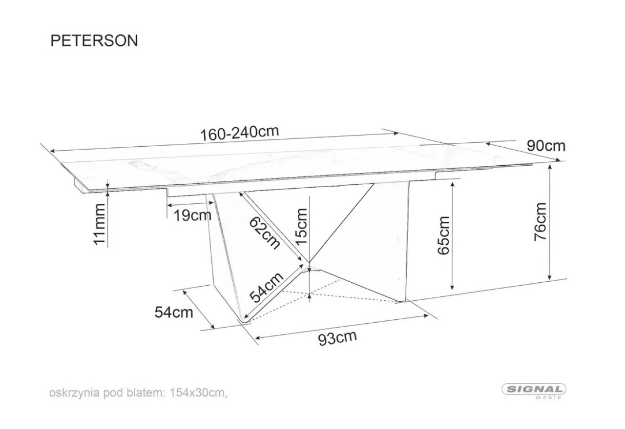 Esstisch Peterson (90x160-240)