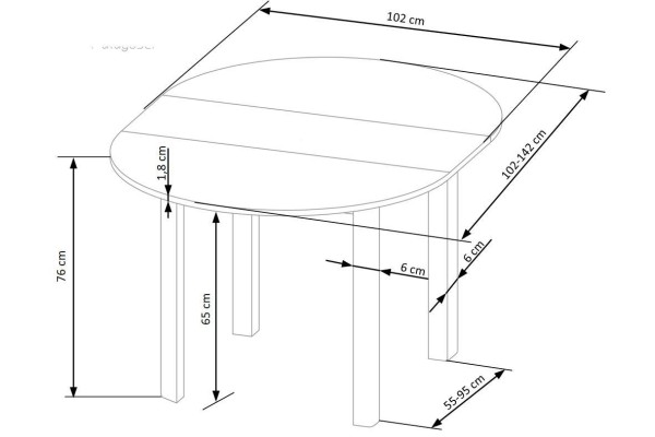 Esstisch Ringo W (102x102-142)