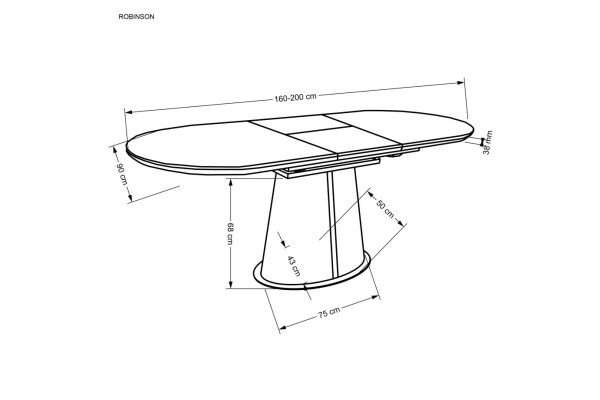 Esstisch Robinson (90x160-200)