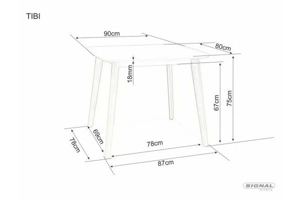 Esstisch Tibi (80x90)