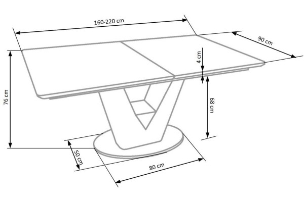 Esstisch Valentino (90x160-200)