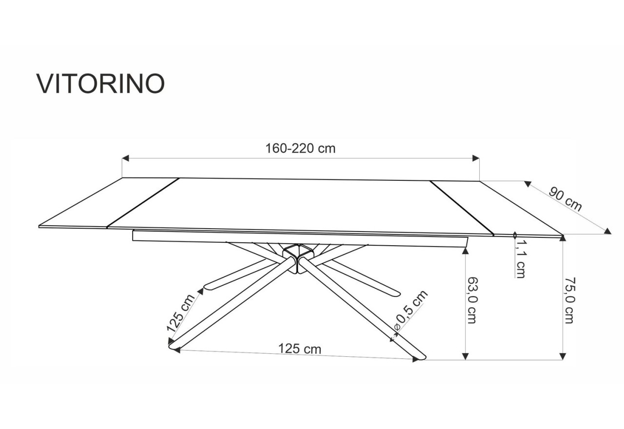 Esstisch Vitorino (90x160-220)