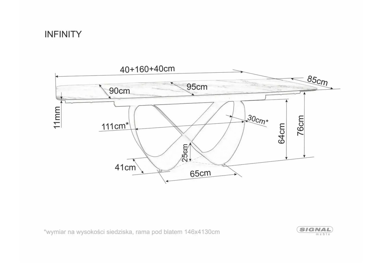 Esstisch Infinity (95x160-240)