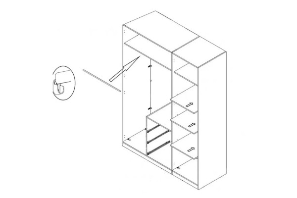 Kleiderschrank Toria (140cm)