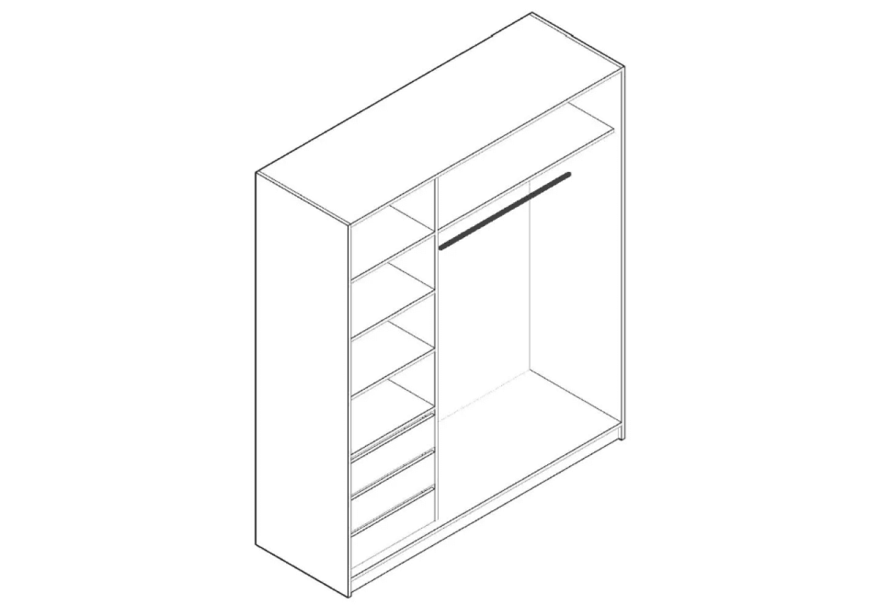 Kleiderschrank Jan M (180cm)