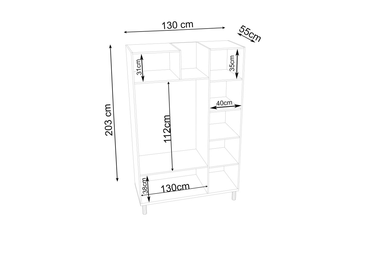 Kleiderschrank Ekstrim (130cm)