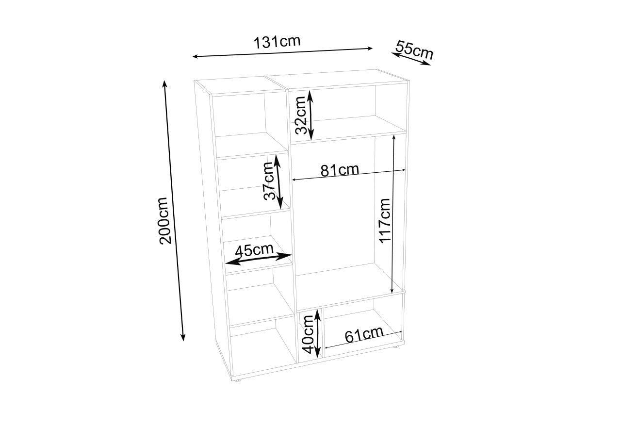 Kleiderschrank Evon (130cm)