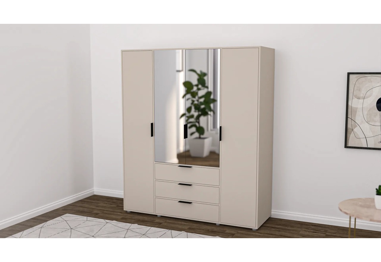 Kleiderschrank Deni L (206cm)