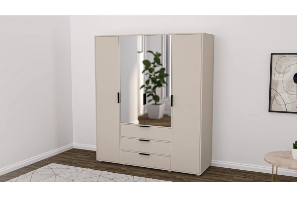 Kleiderschrank Deni L (206cm)