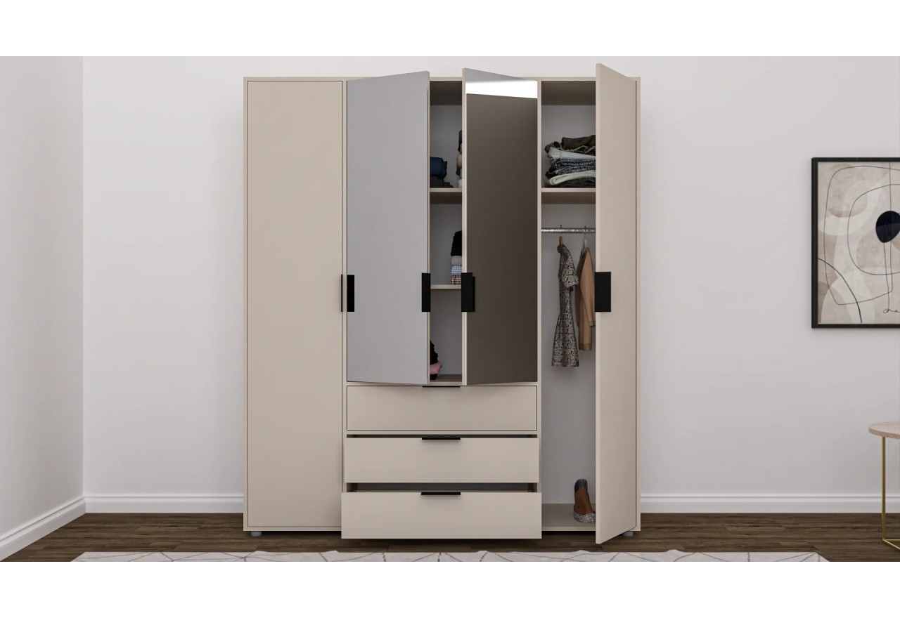 Kleiderschrank Deni L (206cm)