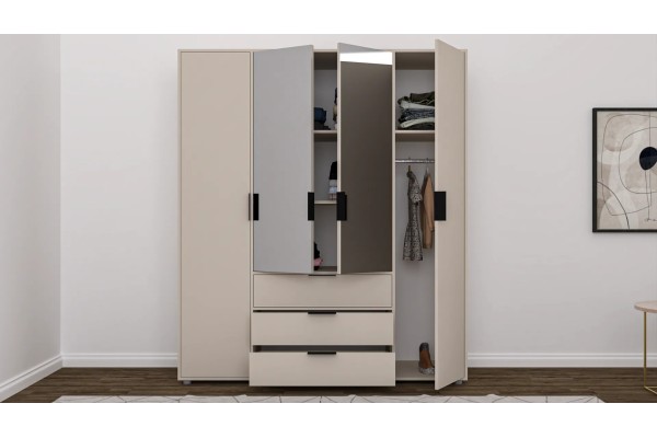 Kleiderschrank Deni L (206cm)