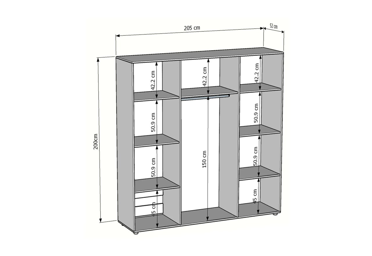 Kleiderschrank Nino (205cm)