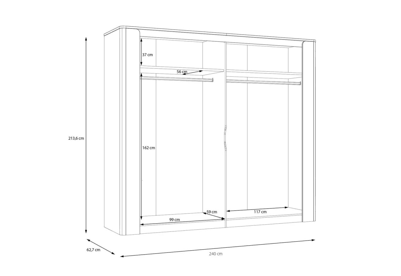 Kleiderschrank Vodol (240cm)