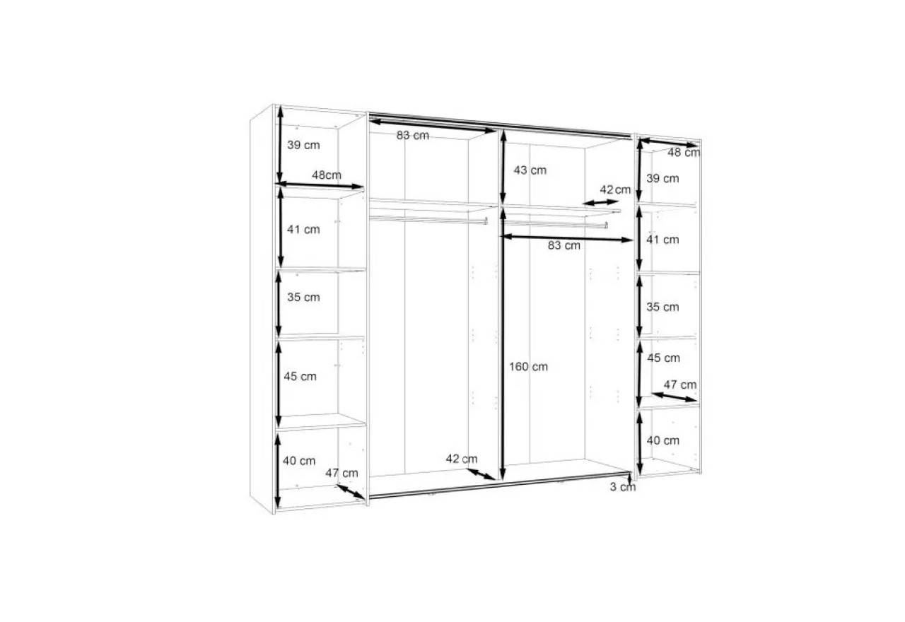 Kleiderschrank Dalate  (270cm)