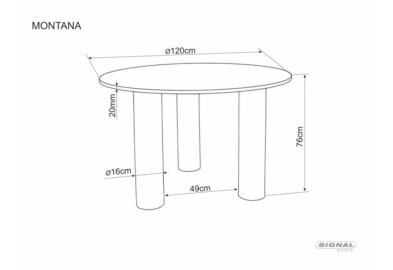Esstisch Montana (76xo120)