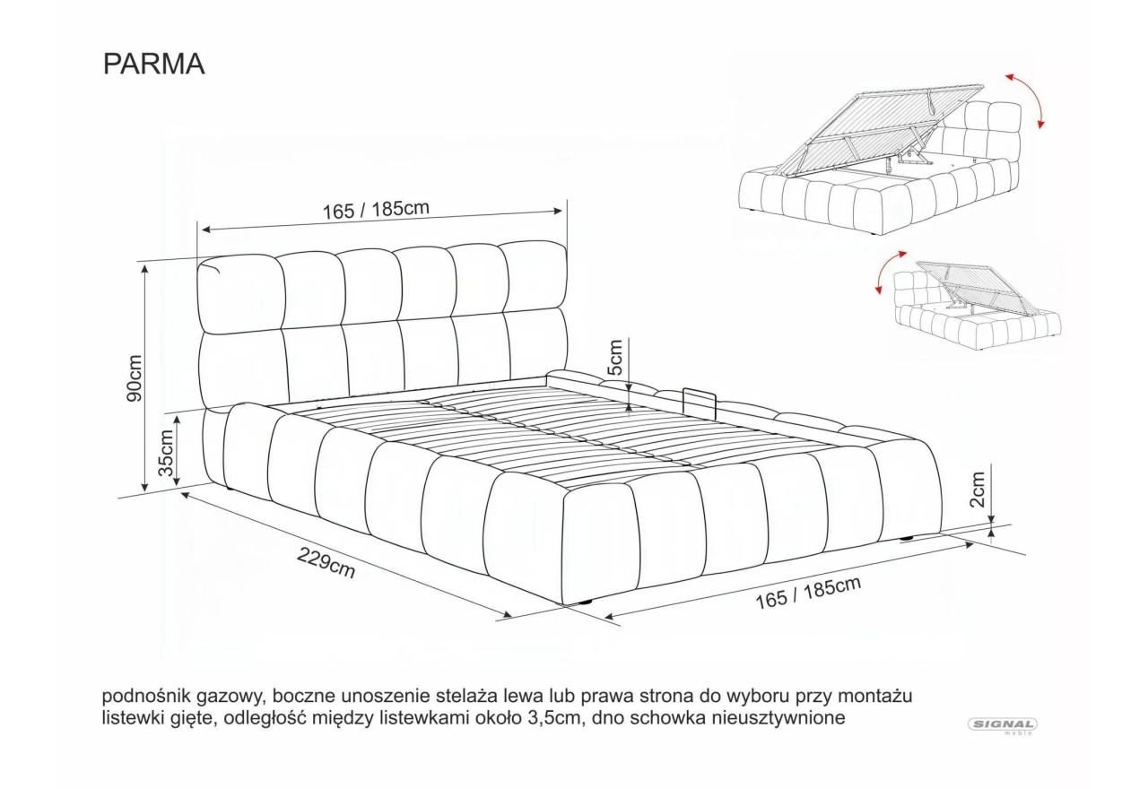 Bett Parma Velvet (160x200)