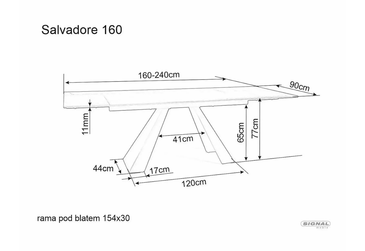 Esstisch Salvadore (77x160-240)