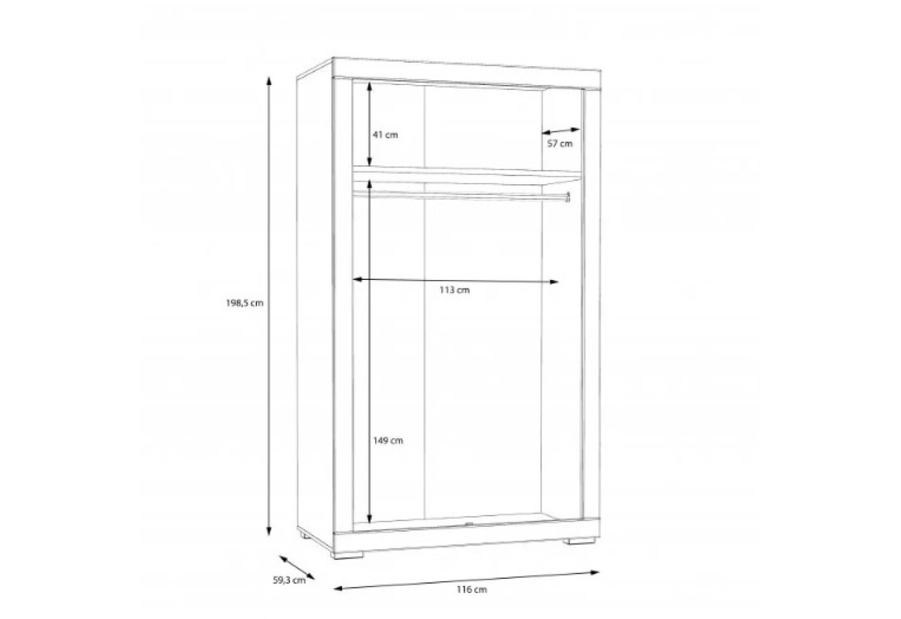 Kleiderschrank Snou (116cm)