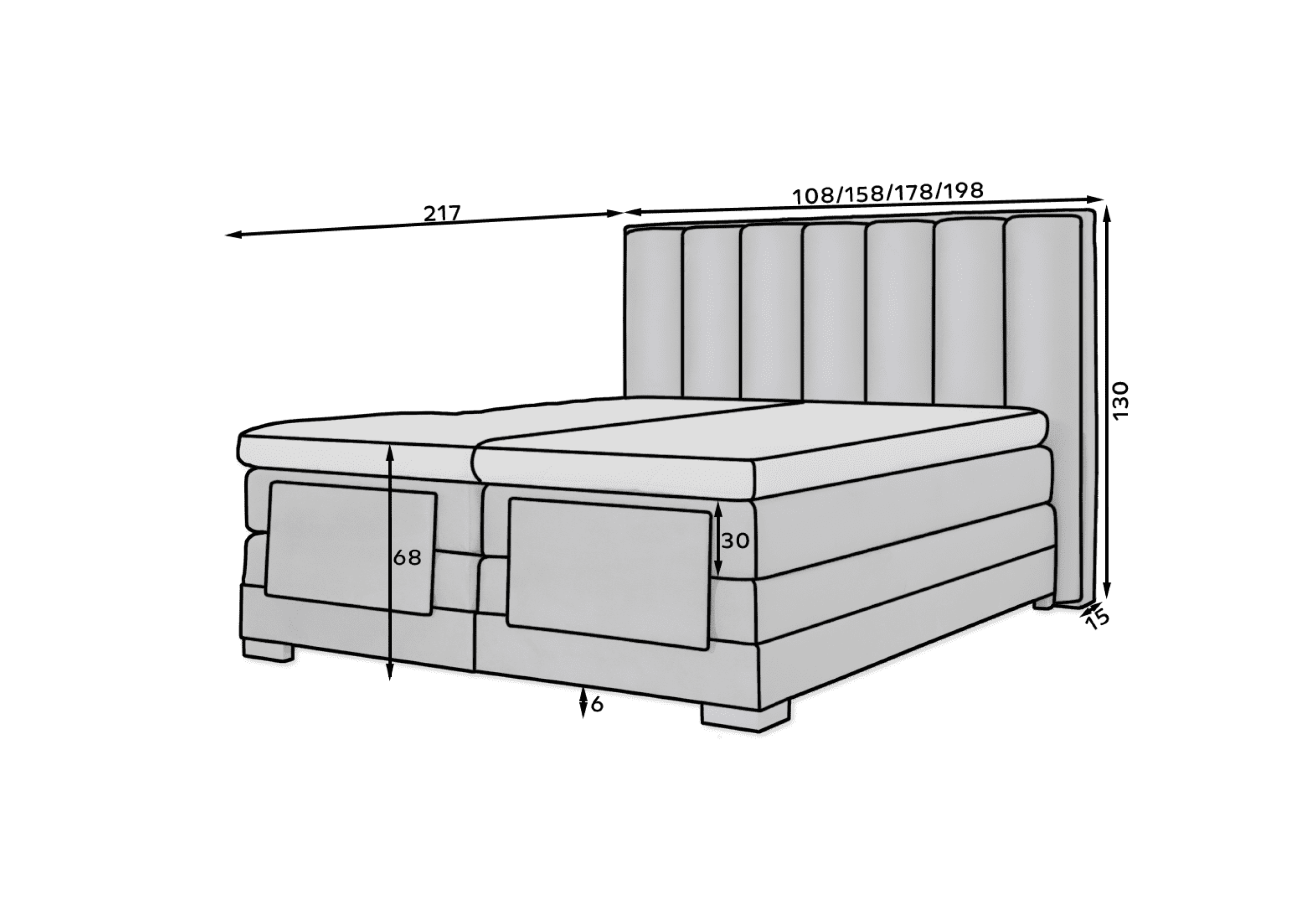 Box Spring Bed Theo EM (160x200)