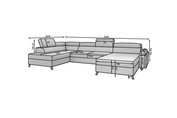 Ecksofa Silvy UL