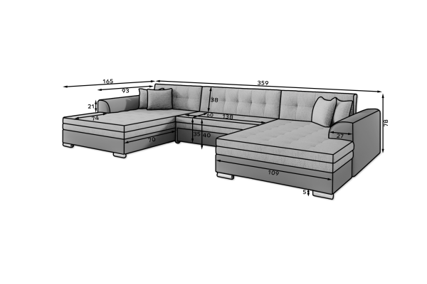 Ecksofa Grande-U Lux / An Lager