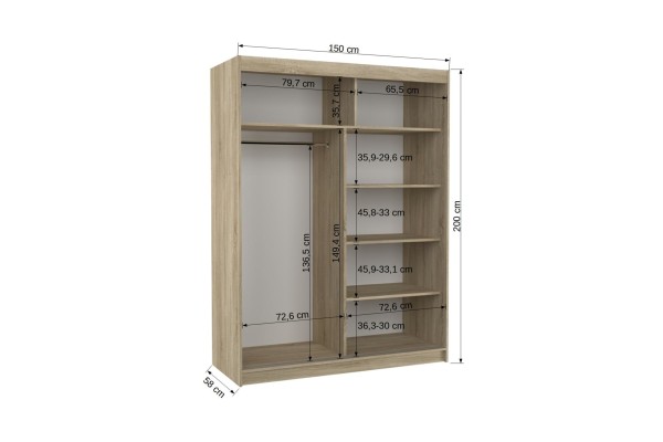 Kleiderschrank Belton Lux (150cm)