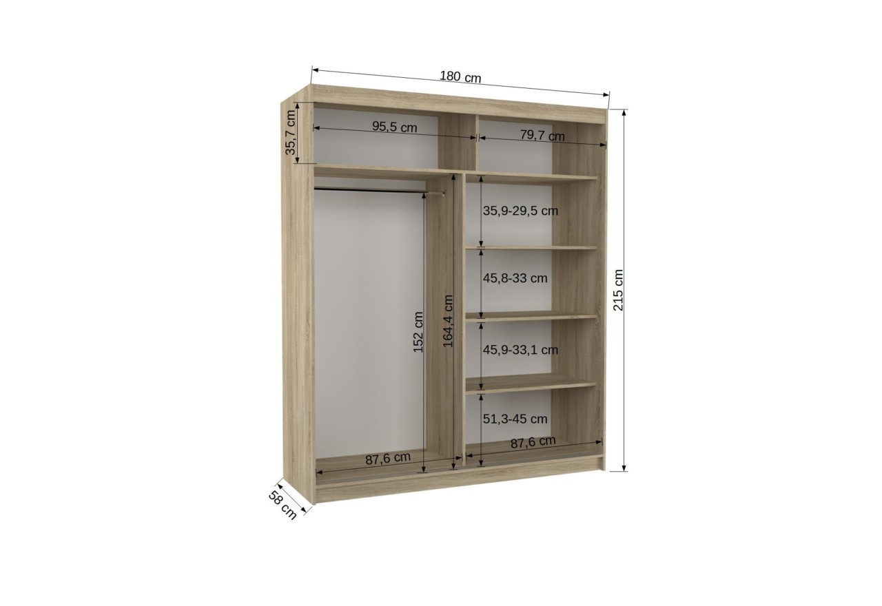 Kleiderschrank Dahlia Lux (180cm) Kleiderschrank Dahlia Lux (180cm)