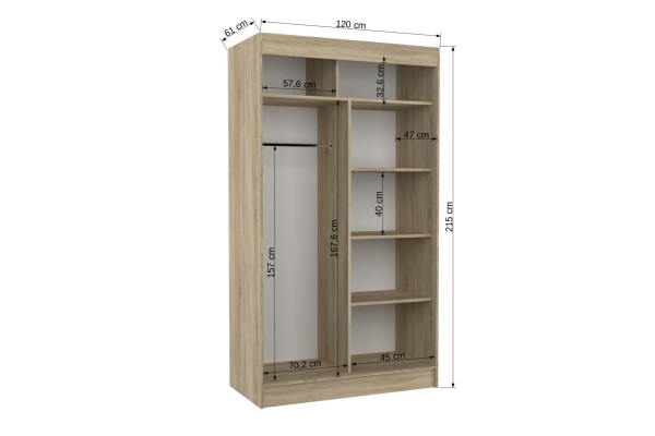 Kleiderschrank Dalton (120cm)