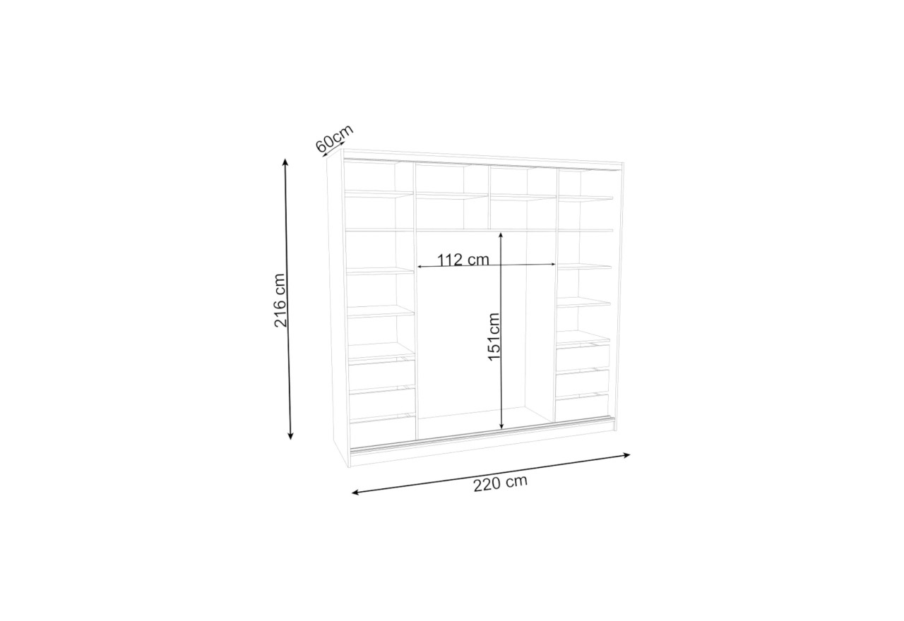 Kleiderschrank Flex XL (220cm)