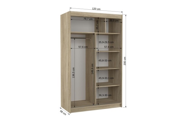 Kleiderschrank Lorano (120cm)